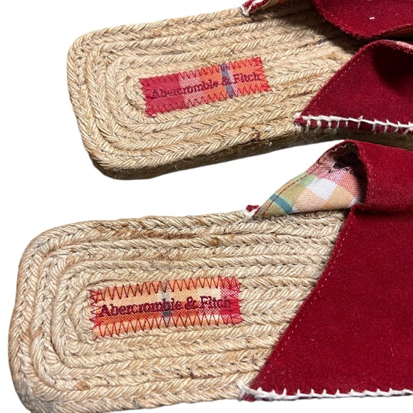 Abercrombie & Fitch Y2K Red Espadrille Sandals - Picture 6 of 7